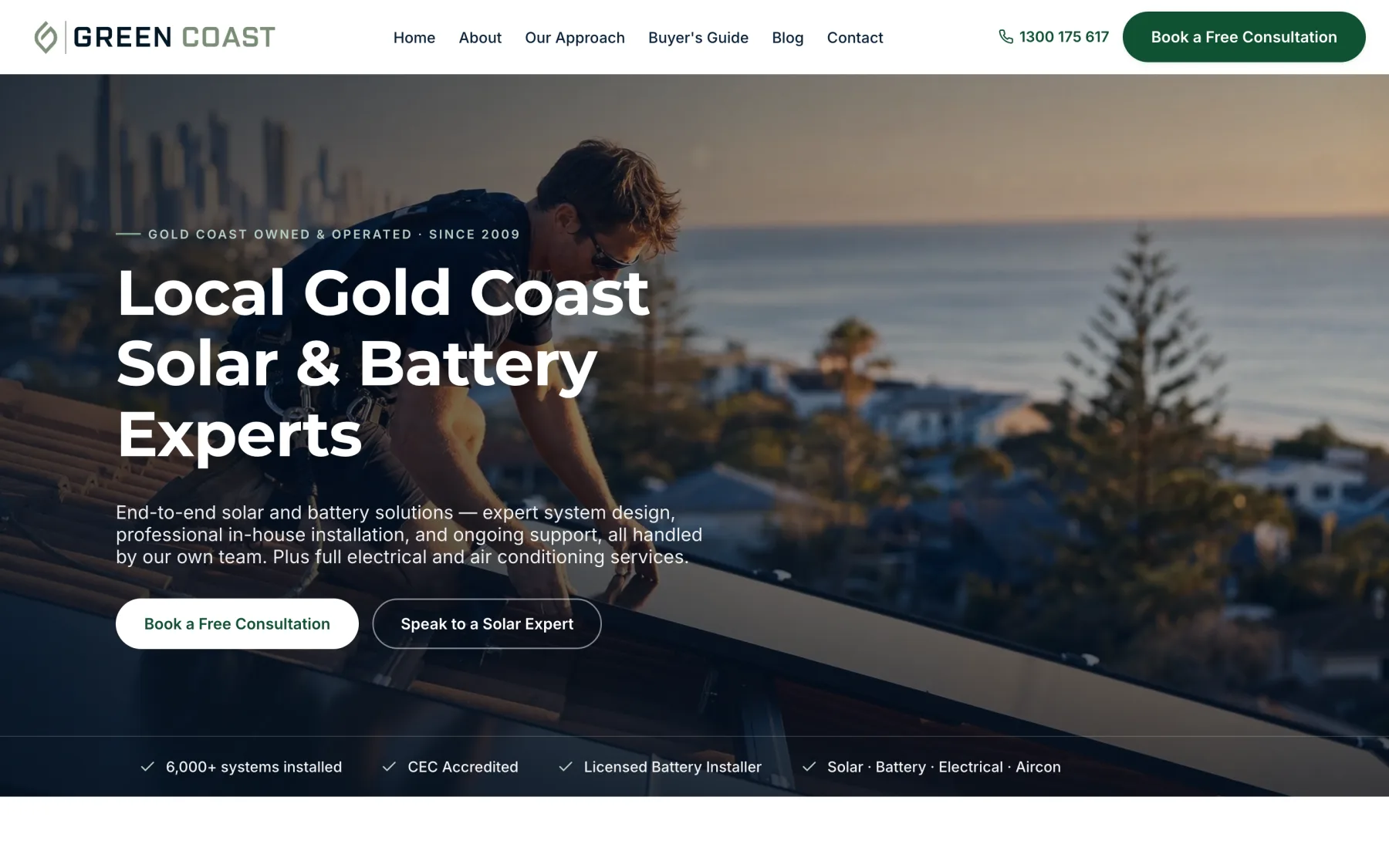 Green Coast Solar - a real client website built by Pipereply